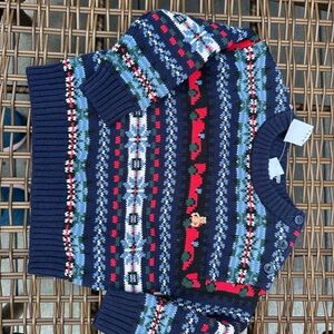 NWT Baby Gap Boys 6-12 Months fair isle graphic Soft Winter Sweater